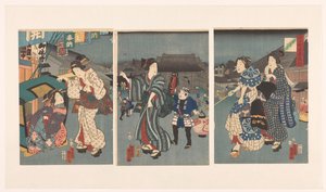 Festival du temple - Kunisada (II) , Utagawa
