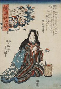 Ono no Komachi, de la série Parodies des Six Immortels Poétiques Nazorae rokkasen, 1847-1852 - Kunisada