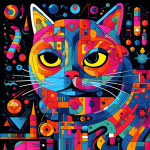 Motif abstrait de chats 2 - Kurt Heppke