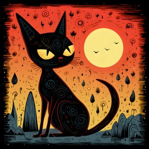 Chat sphinx fantaisiste de dessin animé 2