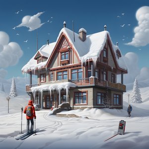 Une maison avec un bonnet de ski 3