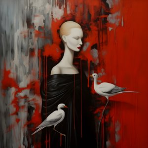 Femme et cigogne 3