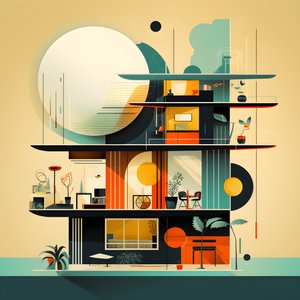 graphisme de design moderne du milieu du siècle 1