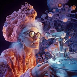 Image de microscope électronique à super-résolution de femme dans le style artistique de David LaChapelle 2