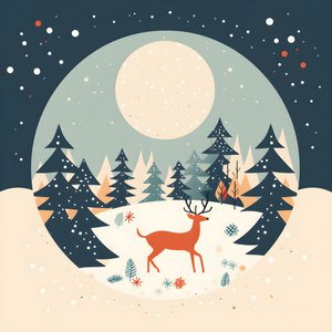 carte postale de Noël style années 60 3