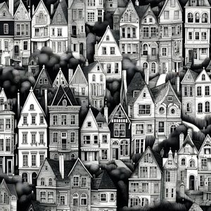 une image en noir et blanc des maisons 3 - Kurt Heppke