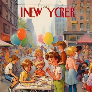 Couverture colorée de New Yorker vintage cartoon gag 2