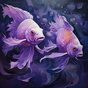 deux poissons en violet 2