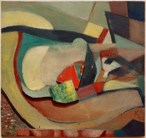 Relief avec pied rouge
