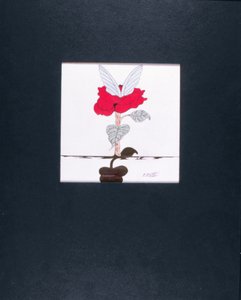 Blossoming Angel, 2005 (crayon de couleur et encre noire sur papier)