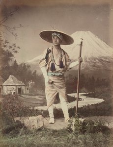 Pèlerin montant au Fujiyama - Kusakabe Kimbei