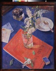 Branche de merisier dans un verre - Kuzma Sergeevich Petrov Vodkin