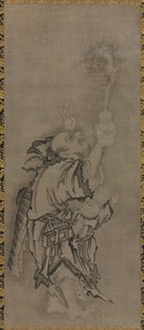 Hotei avec des Immortels Taoïstes : Immortel avec gourde et dragon