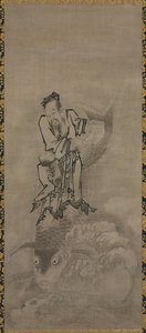 Hotei avec des Immortels taoïstes, fin des années 1600-début des années 1700
