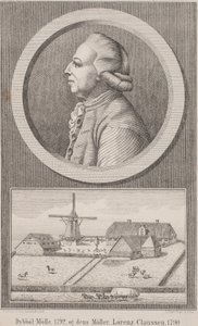 Moulin de Dybbøl, 1792, et son meunier Lorenz Claussen, 1790 - L. Nissen