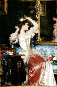 Devant un miroir