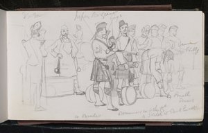 En parade. Tambours du 79e. Un croquis à Parkhurst