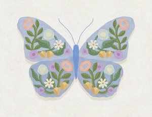Fleurs de printemps et papillon - Lady Ann de Borja