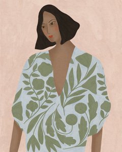 Femme en robe fleurie, 2022