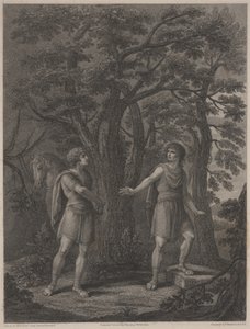 Illustration de "Palamon et Arcite", gravure de Francesco Bartolozzi 1797 - Lady Diana (after) Beauclerk
