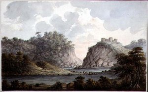 Paysage avec un château en ruine, vers 1825