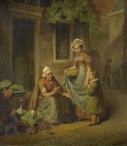 Femme vendant des légumes