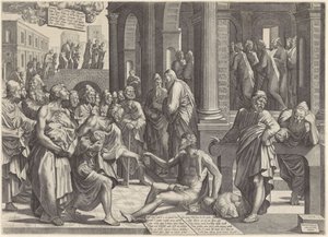 Pierre et Jean guérissant un infirme à la porte du temple