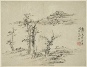 Paysage dans le style des anciens maîtres : d