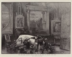 Le défunt Lord Leighton en état dans son studio à Holland Park Road