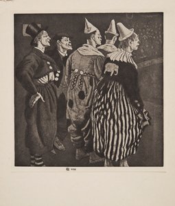 Cinq clowns - Laura Knight