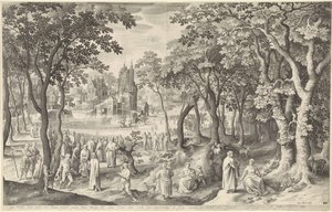 Paysage avec ruine d