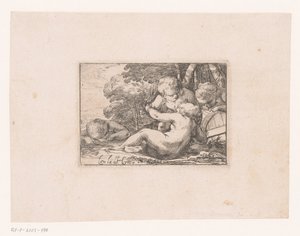 Bacchanale avec des putti ivres