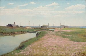 La rivière et le port à Frederiksværk