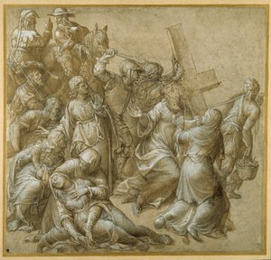 Le Christ portant sa croix rencontre Sainte Véronique