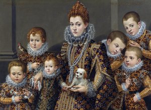 Portrait de Bianca degli Utili Maselli avec ses six enfants, c. 1605