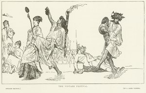 Le festival des vendanges (gravure) - Lawrence Alma Tadema