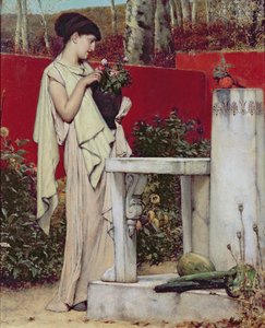 Femme avec un vase de fleurs - Lawrence Alma Tadema