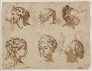 Six études de têtes féminines