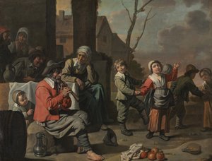 Enfants paysans dansant