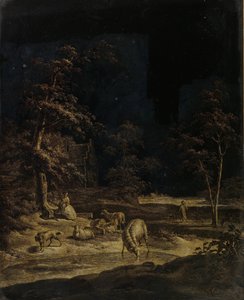 Bergère avec moutons - Leendert Overbeek