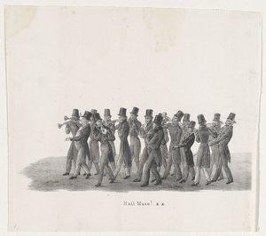 Musiciens dans le défilé des étudiants de Leyde, 1835