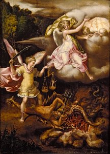 Saint Michel subjuguant Satan et pesant les âmes des morts