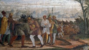 Scène de la vie du fils prodigue, par le Cercle de Lelio Orsi, Rocca di Novellara, Émilie-Romagne, Italie