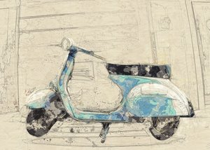 Scooter vintage bleu