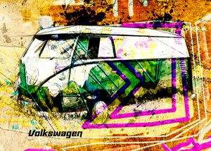 Un bus grunge haut en couleur - Lembayung senja studio [Vintage Poster]