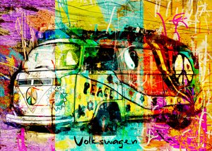 Un camping-car hippie haut en couleur