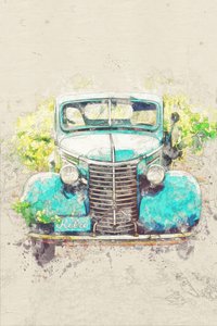 Camion rétro bleu sarcelle