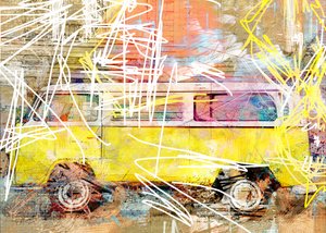 Retro Van Street Art - Lembayung senja studio [Vintage Poster]