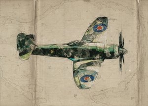 Carte représentant un avion de chasse d