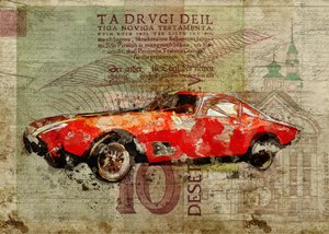 Voiture de sport rouge vintage